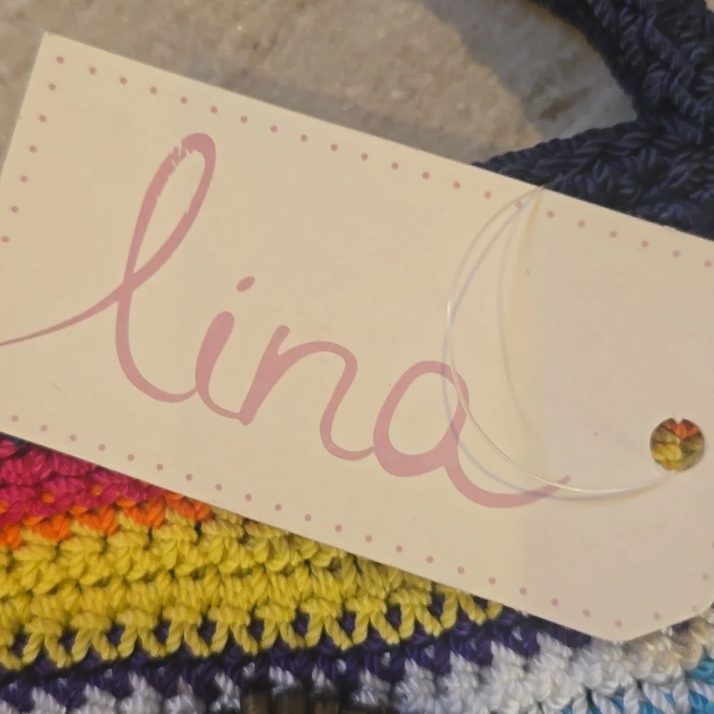 New Lina Multi-Color Striped Crochet Crossbody Bag - Picture 2 of 10